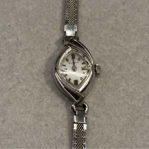 Bulova Vintage Women's White Gold Watch with Unique Dial